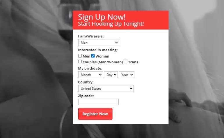 Screenshot Adult Friend Finder sign up